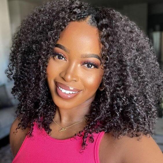 4x4 lace closure deep curly bob wig made with 100% human hair – natural short curly hairstyle