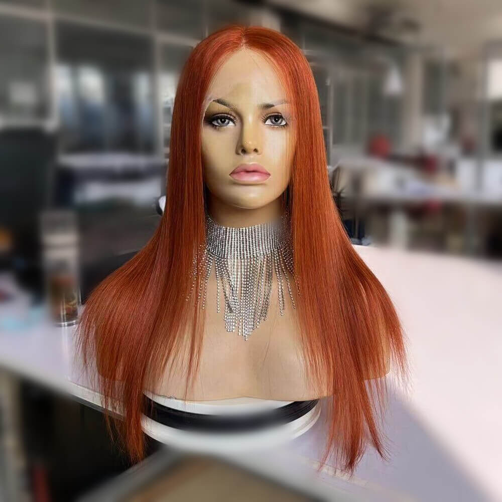 Human Hair 13x4 Lace Front Ginger 350 Wig